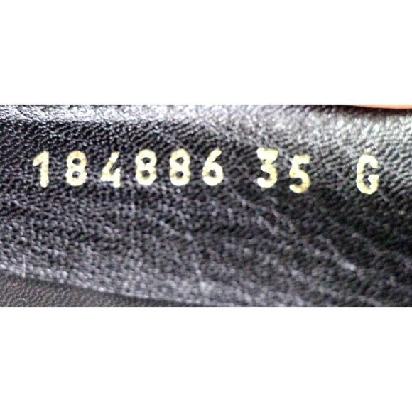 Gucci ITALY BLACK REAL LEATHER LOGO FLAT ROUND TOE BALLET SLIP ON SHOES Size 35G - Picture 9 of 12